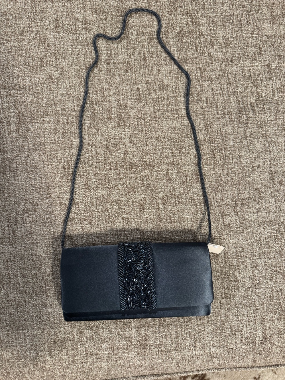 Evening Beaded Black Crossbody Bag